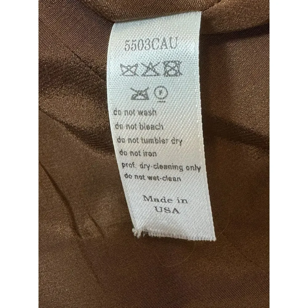 Carolina Herrera Dress Womens 6 Silk Animal Print Ruffle Tie Waist Knee Length - Picture 15 of 15